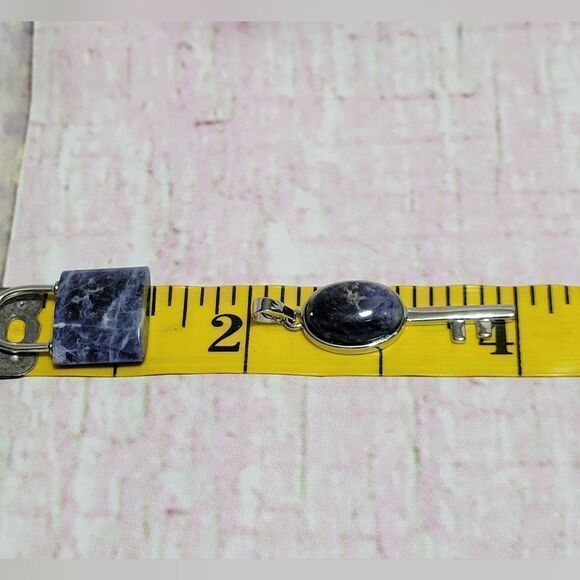 Blue Sodalite Lock and Key Pendant - Picture 12 of 16